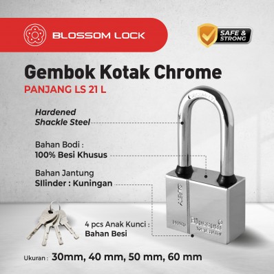 GEMBOK KOTAK BESI LEHER PANJANG BLOSSOM