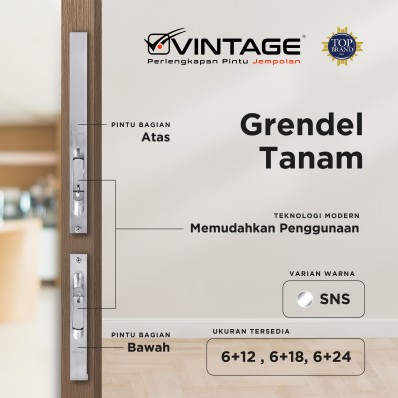 GRENDEL PINTU TANAM ALUMINIUM VINTAGE