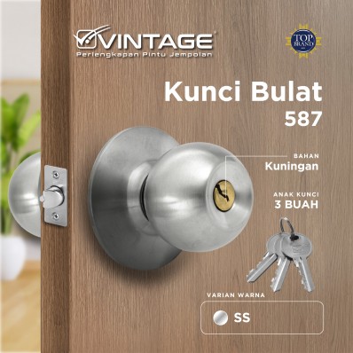 GAGANG PINTU BULAT STAINLESS STEEL VINTAGE 587