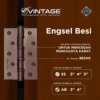 ENGSEL PINTU BESI BROWN/ANTIK