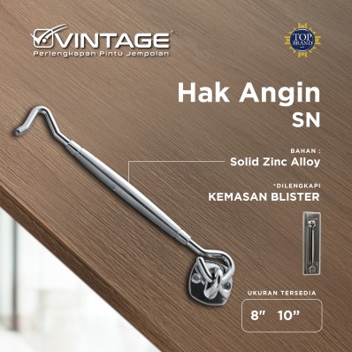 HAK ANGIN / PENAHAN JENDELA ZINC ALLOY SILVER VINTAGE